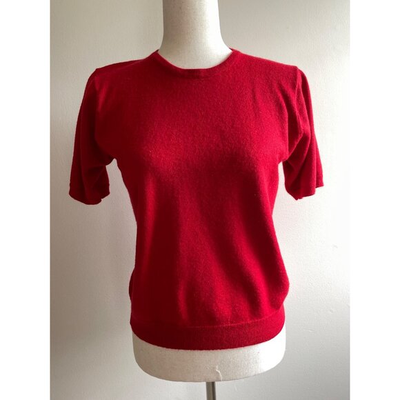 VTG Koret Acrylic/Wool Blend Sweater Womens M Red Short Sleeve - Picture 1 of 5